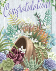 "Succulent Love" Congratulations- 3D Pop Up Greetings Card