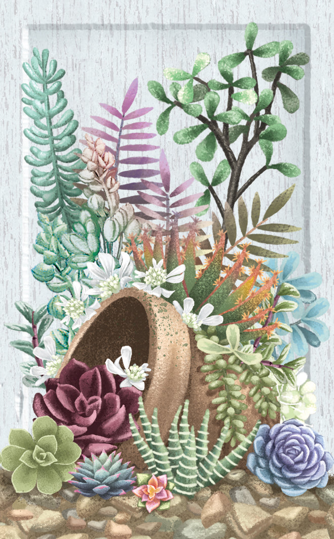 "Succulent Love" - 3D Pop Up Greetings Card