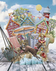 "At the Beach!" Top of the World Pop Up Greetings Card