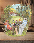 "Sticky Wicket" Top of the World Pop Up Greetings Card