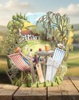 "Sticky Wicket" Top of the World Pop Up Greetings Card