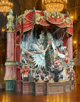 Decorative Christmas Pop Up Card scene with fairy and Nutcracker figures in a festive setting.