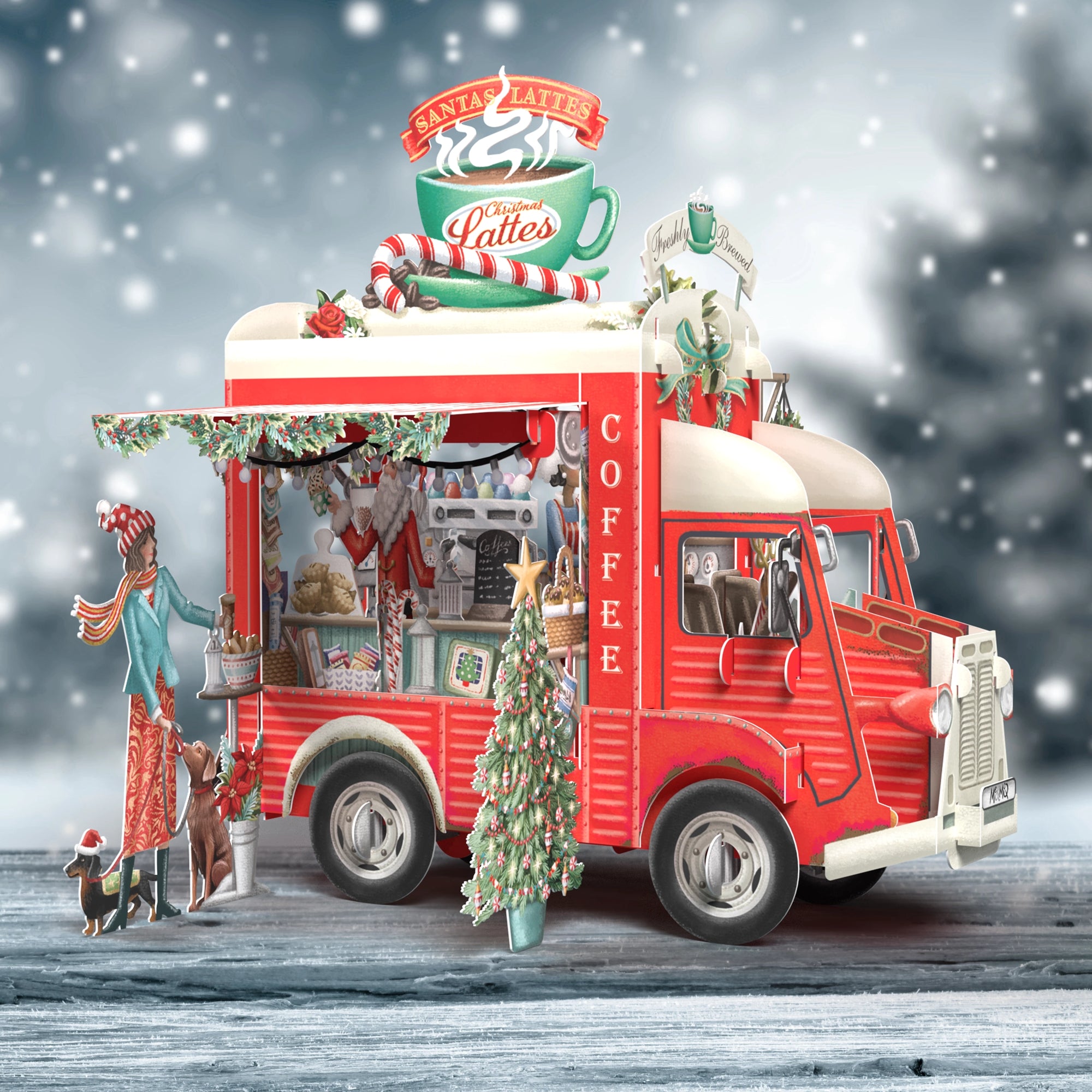 "Christmas Coffee" - 3D Pop Up Christmas Card