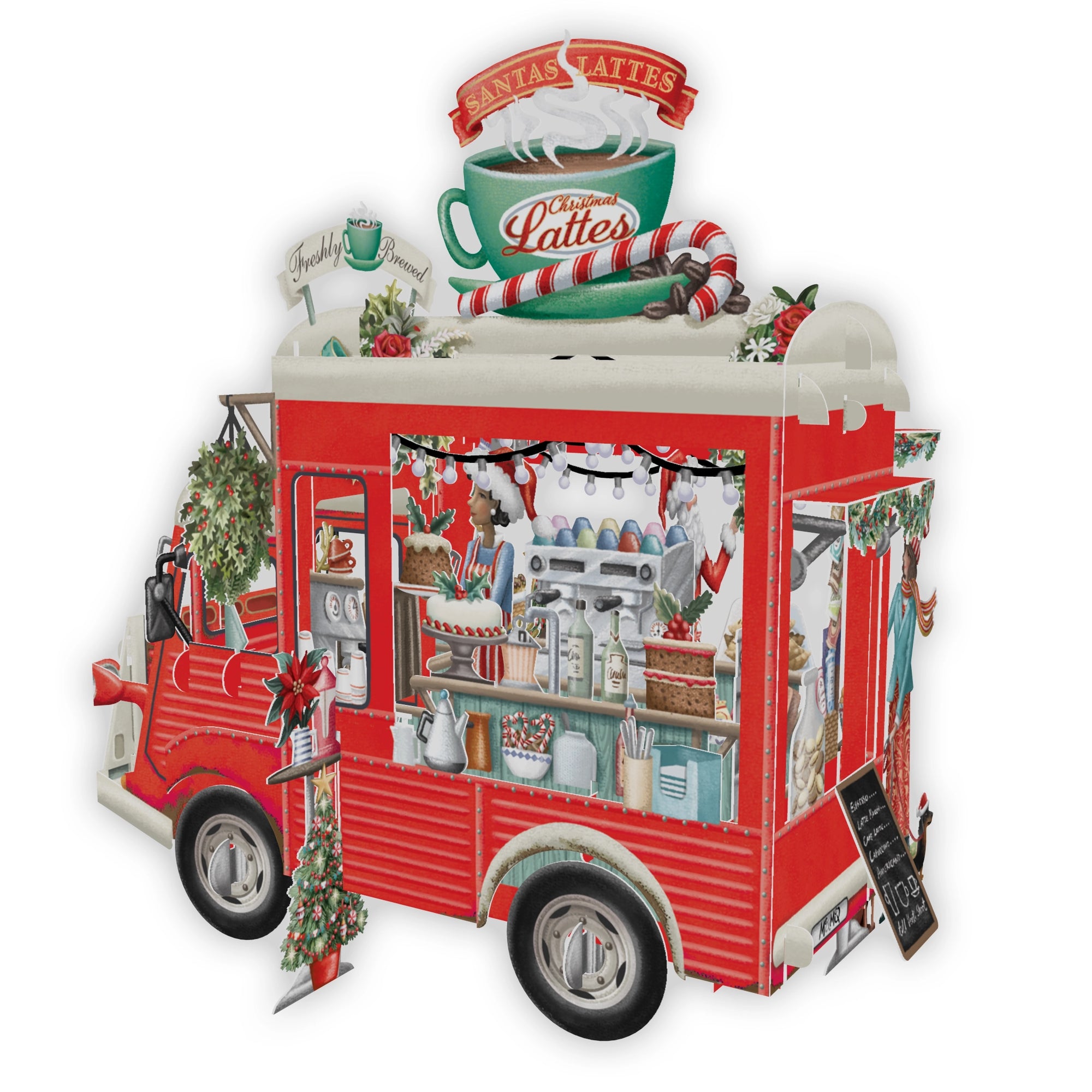 "Christmas Coffee" - 3D Pop Up Christmas Card