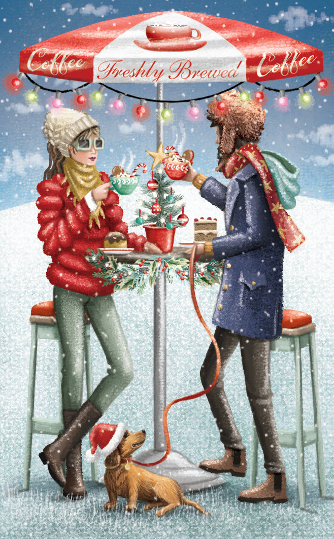 "Christmas Coffee" - 3D Pop Up Christmas Card