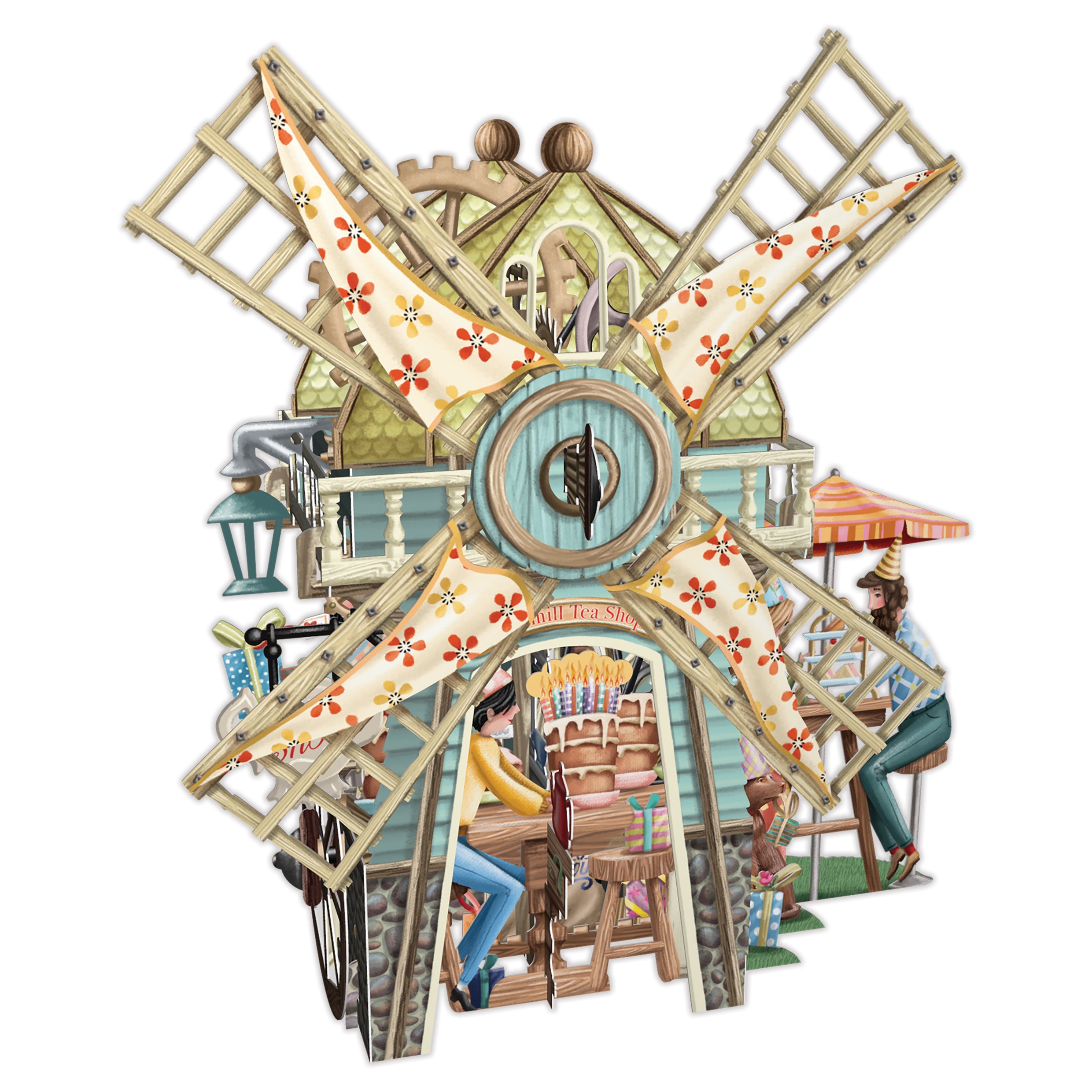 &quot;The Windmill Tea Shop&quot; - 3D Pop Up Greetings Card