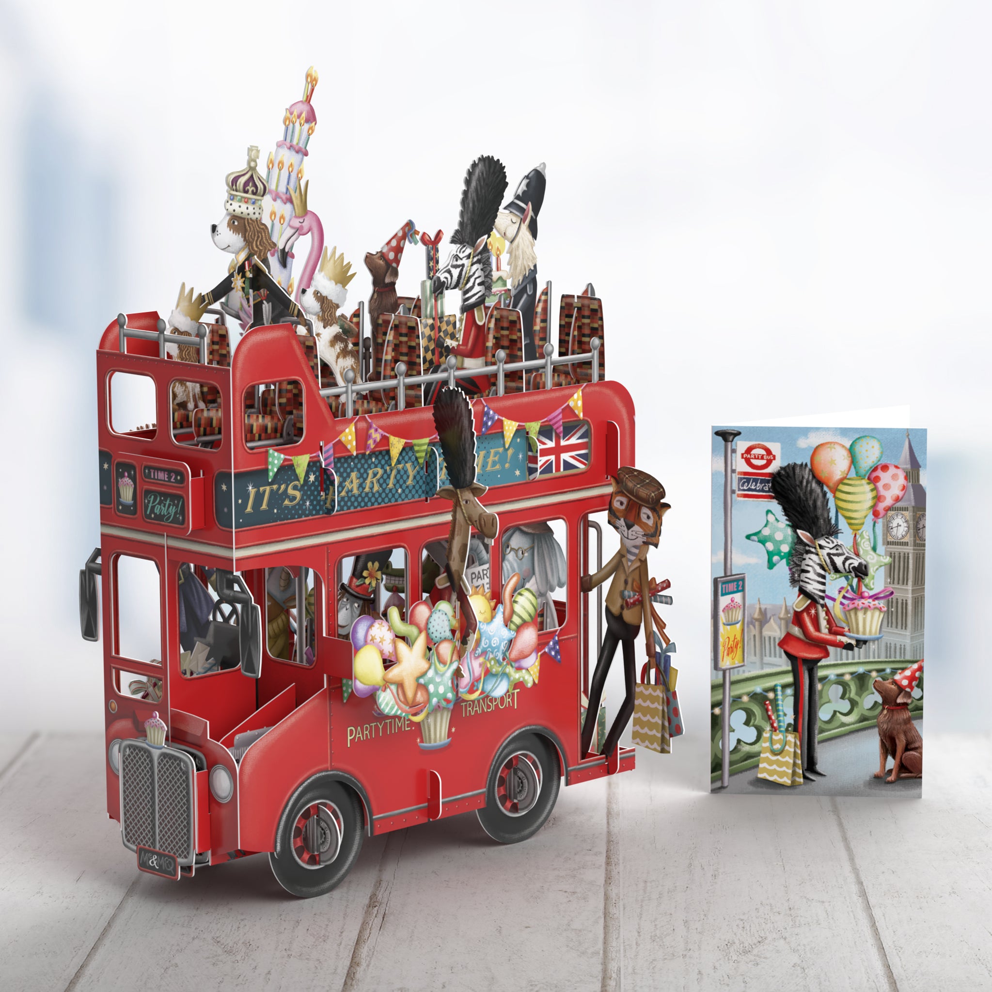 &quot;The Party Bus&quot; - 3D Pop Up Greetings Card