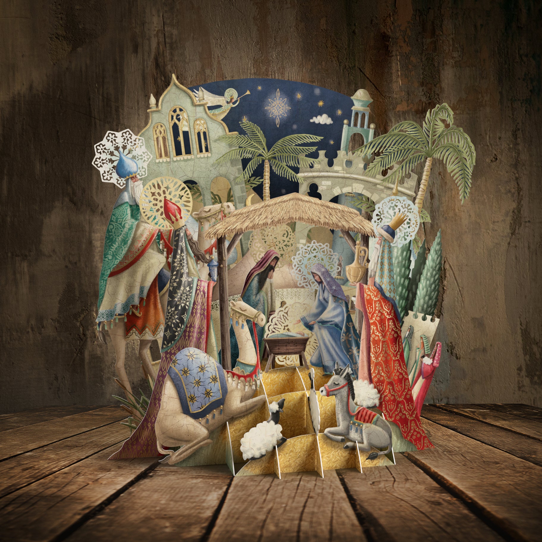 3D Pop Up Christmas Card Nativity XTW024