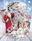 3D Pop Up Christmas Card Santa and The Snow Queen White Magic XTW008