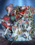 3D Pop Up Christmas Card Santa's Express XTW018