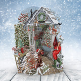 3D Pop Up Christmas Card Santa's Shed XTW027