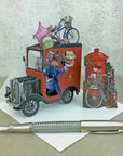 Birthday Postman and the Dog came too - 3D Pop Up Greetings Card