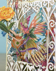 Flower Fairies play amongst flowers in laser cut paper birdcageby Me&McQ
