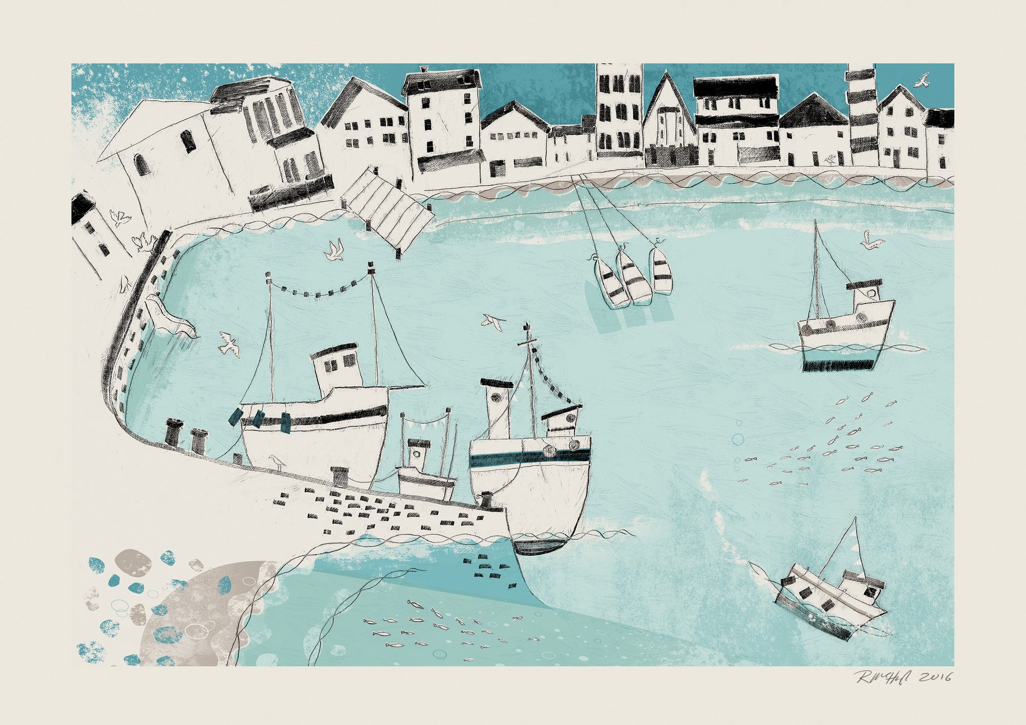 St Ives Harbour Print - Reuben McHugh