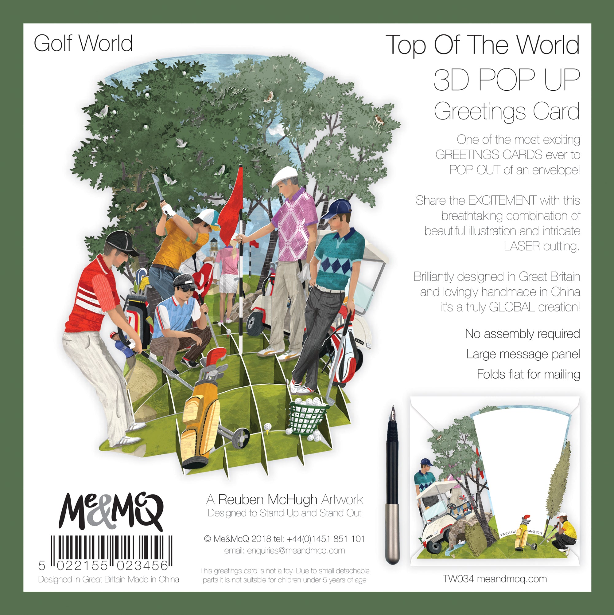 3D Pop Up Golf World Card | Me&amp;McQ