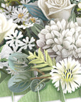 "White Flowers" - Top of the World Pop Up Greetings Card