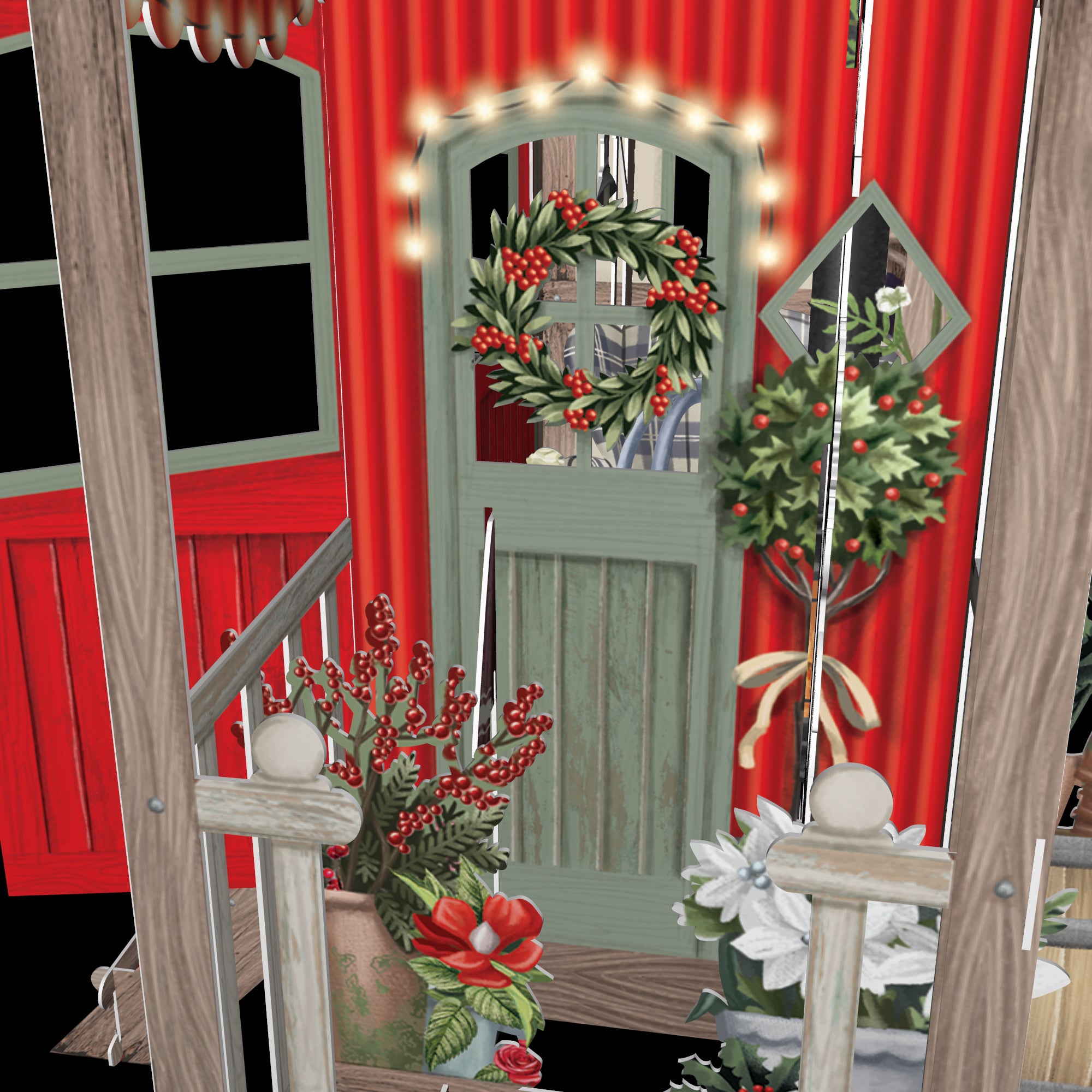 "Christmas Hut" - 3D Pop Up Christmas Card