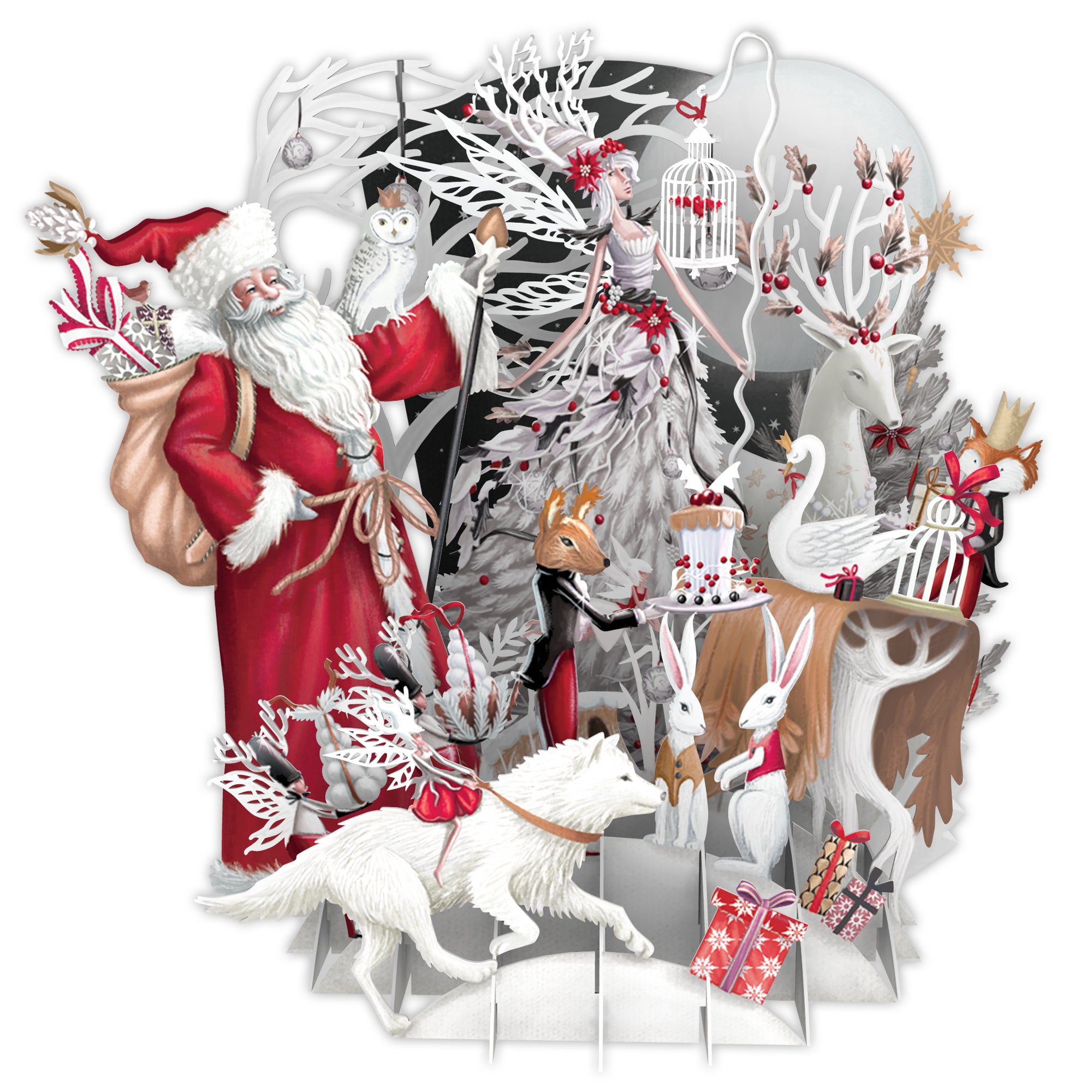 Santa & Fairy Pop Up Christmas Card