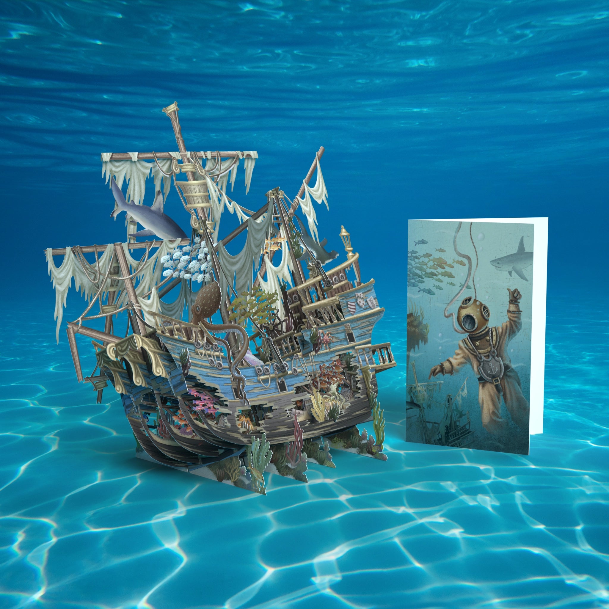 "Sunken Galleon" - 3D Pop Up Greetings Card