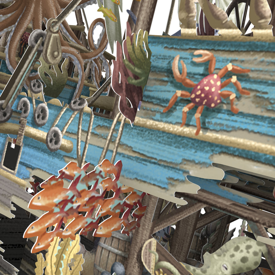 "Sunken Galleon" - 3D Pop Up Greetings Card