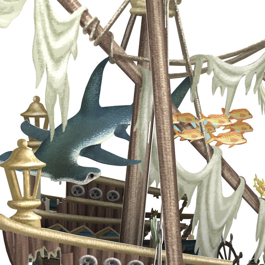"Sunken Galleon" - 3D Pop Up Greetings Card