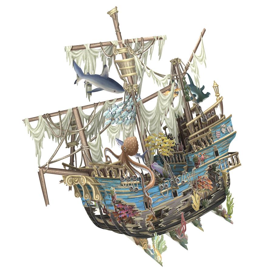 "Sunken Galleon" - 3D Pop Up Greetings Card