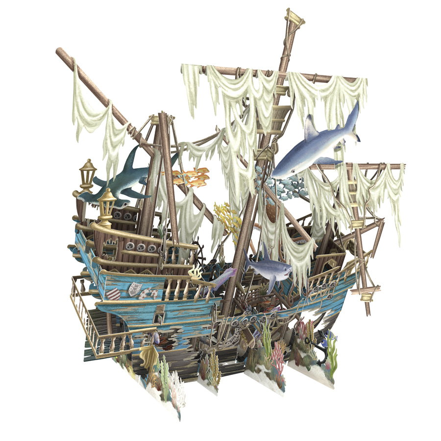 "Sunken Galleon" - 3D Pop Up Greetings Card