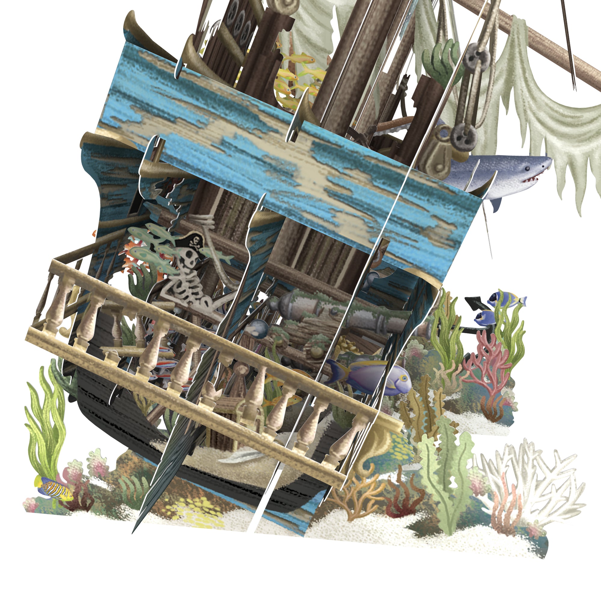 &quot;Sunken Galleon&quot; - 3D Pop Up Greetings Card
