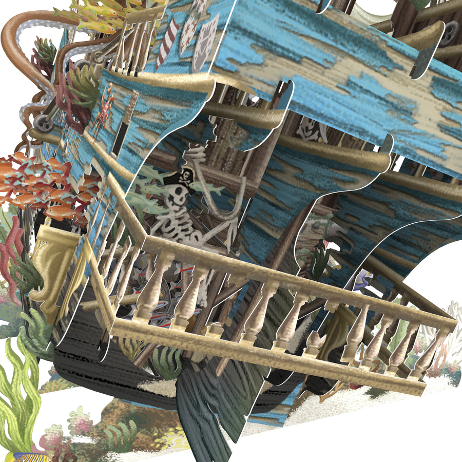 "Sunken Galleon" - 3D Pop Up Greetings Card