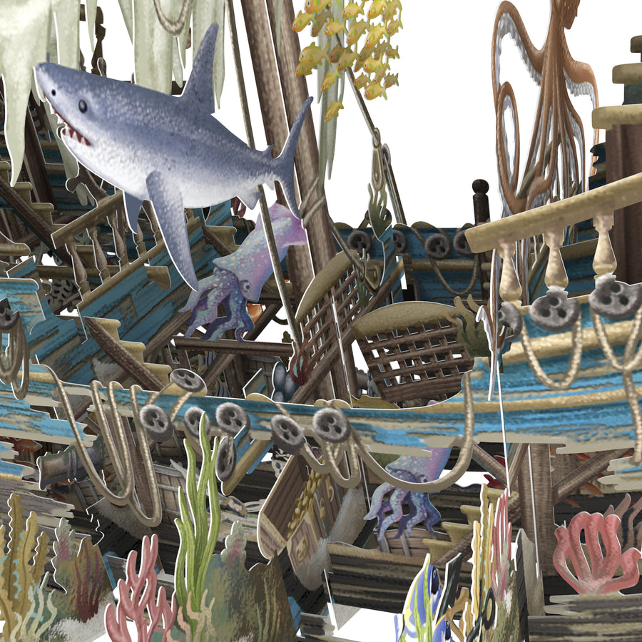 "Sunken Galleon" - 3D Pop Up Greetings Card