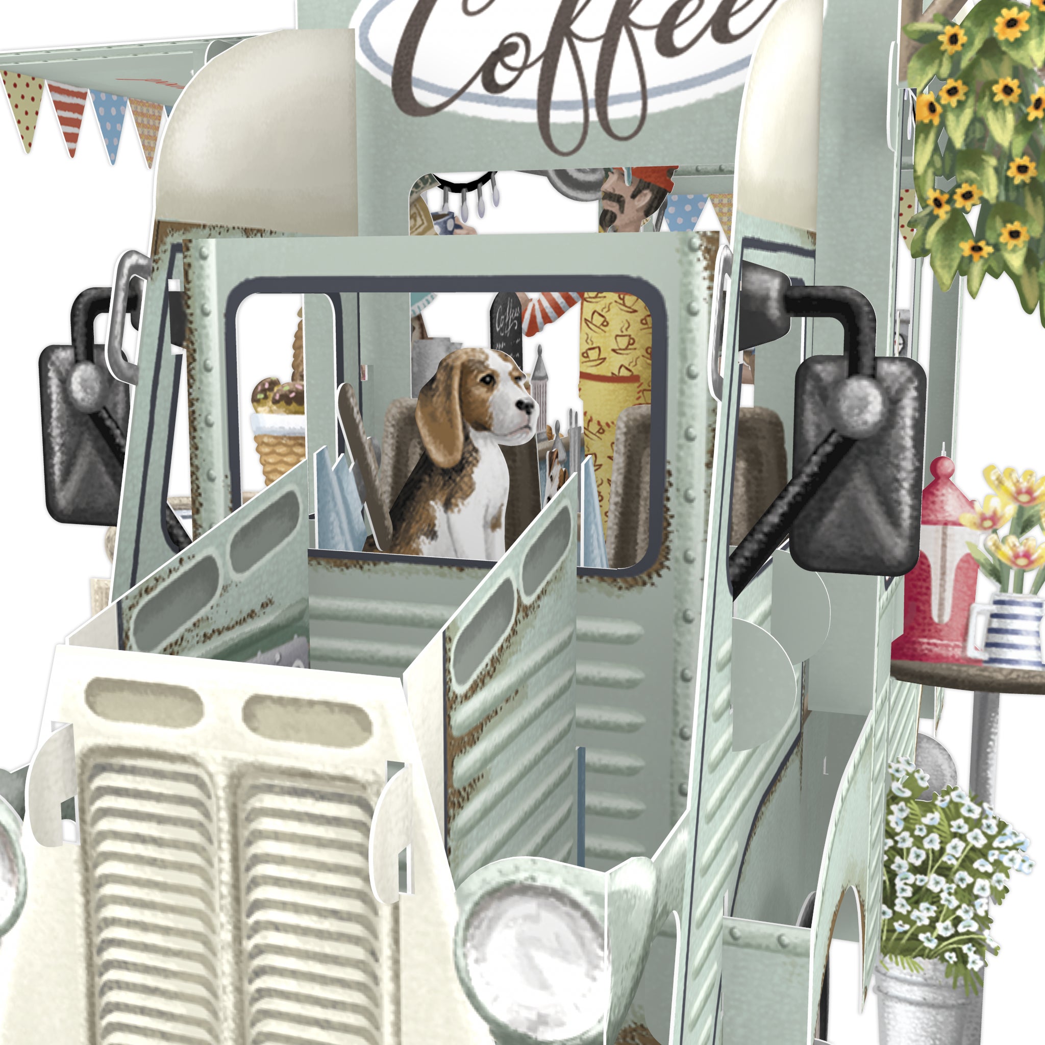 &quot;Coffee Truck&quot; - 3D Pop Up Greetings Card