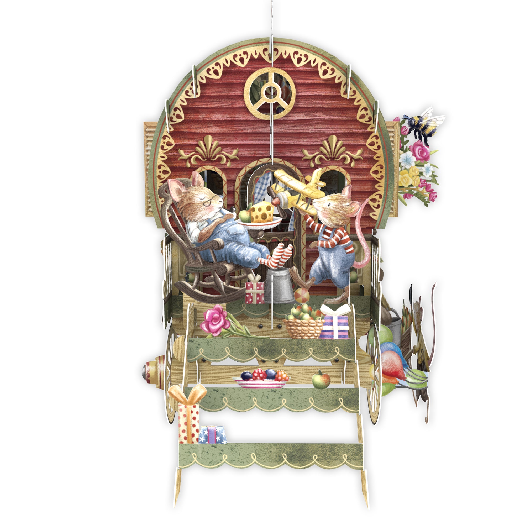 &quot;Mouse Caravan&quot; - 3D Pop Up Greetings Card