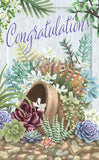 "Succulent Love" Congratulations- 3D Pop Up Greetings Card