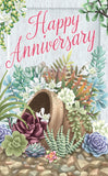 "Succulent Love" Happy Anniversary- 3D Pop Up Greetings Card
