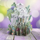 "Succulent Love" Happy Birthday- 3D Pop Up Greetings Card