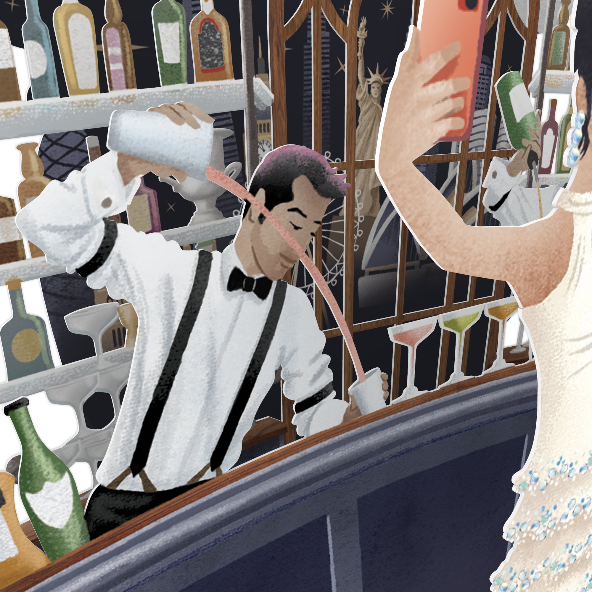 &quot;Champagne&quot; - Top of the World Pop Up Greetings Card