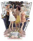 "Champagne" - Top of the World Pop Up Greetings Card