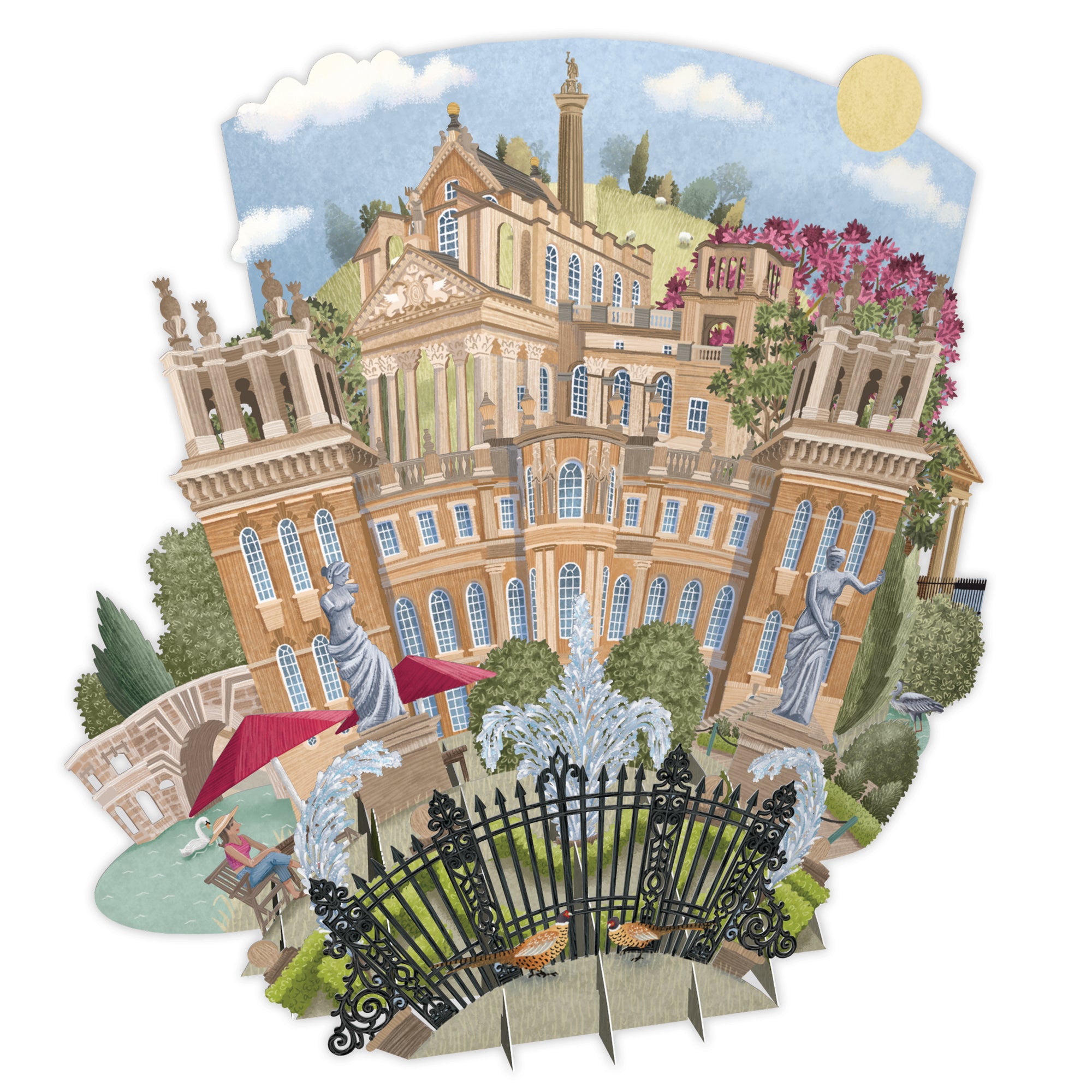 "Blenheim Palace"  Top of the World Pop Up Greetings Card