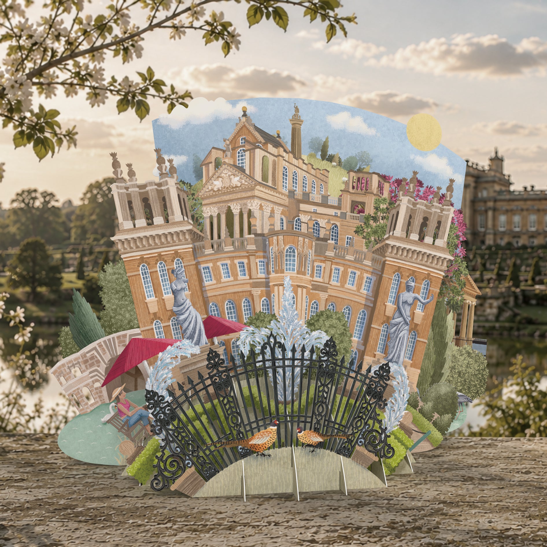 "Blenheim Palace"  Top of the World Pop Up Greetings Card