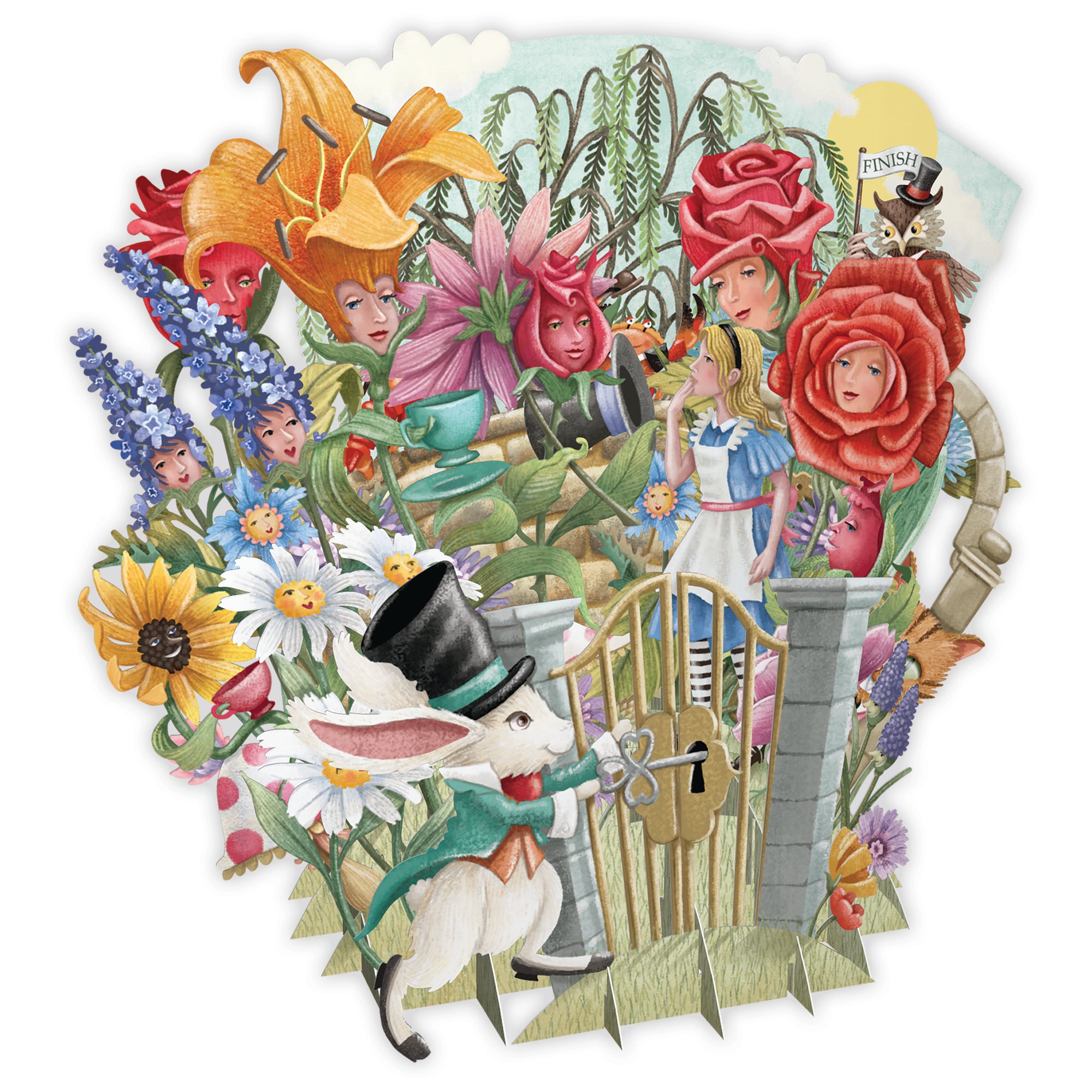 "The Snobbish Rose"  Alice in Wonderland - Top of the World Pop Up Greetings Card