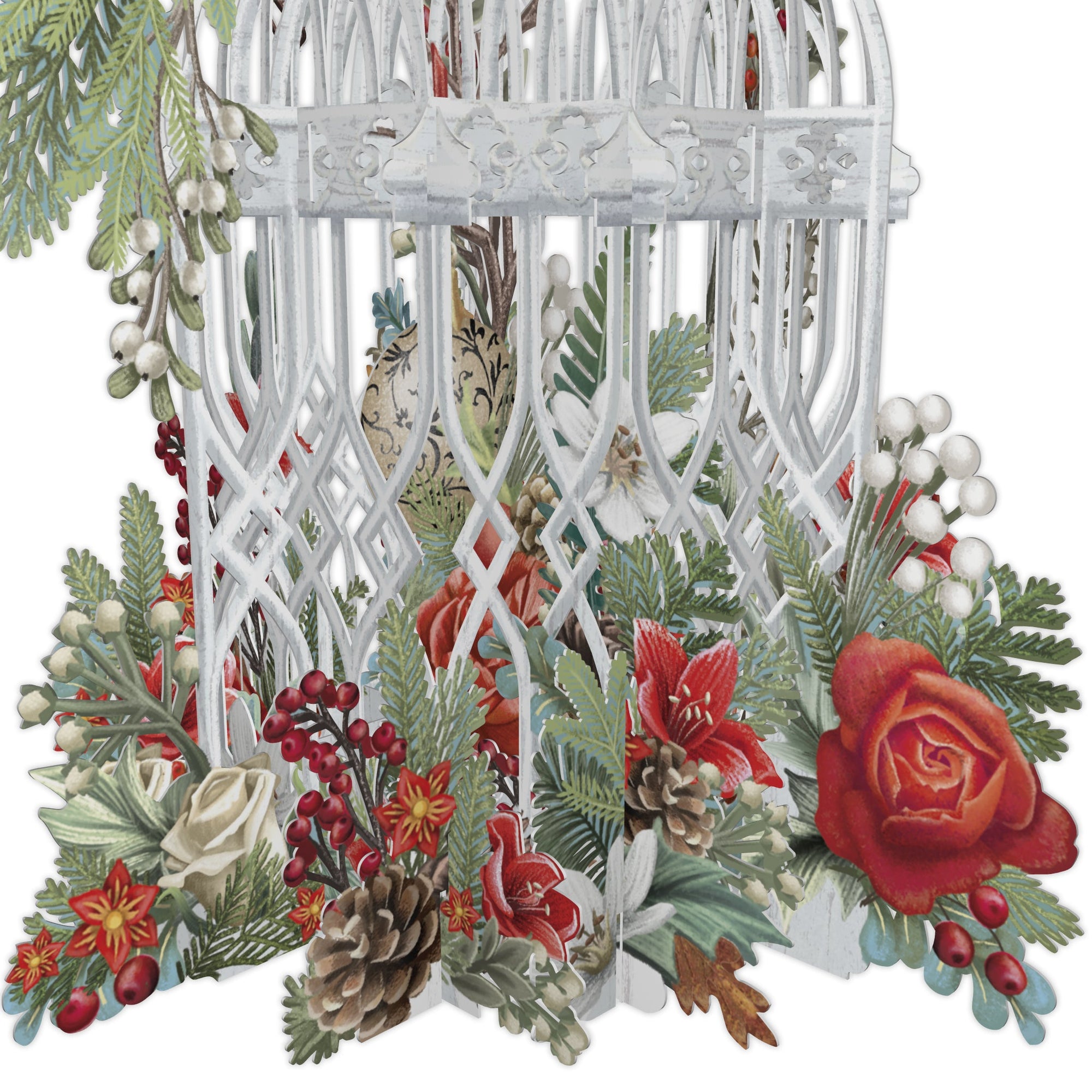 &quot;Christmas Flower Cage&quot; - 3D Pop Up Christmas Card