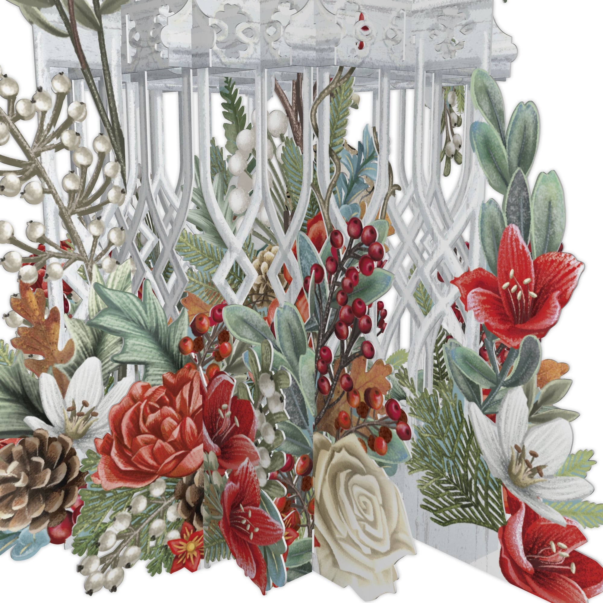 &quot;Christmas Flower Cage&quot; - 3D Pop Up Christmas Card