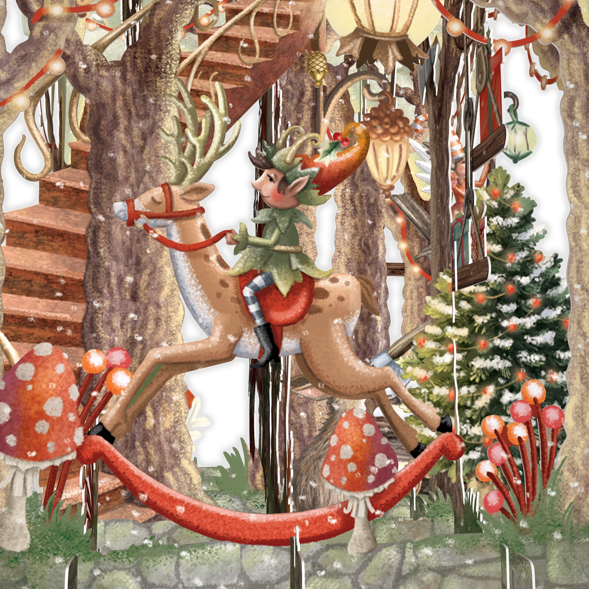 "Santa's Workshop" - 3D Pop Up Christmas Card