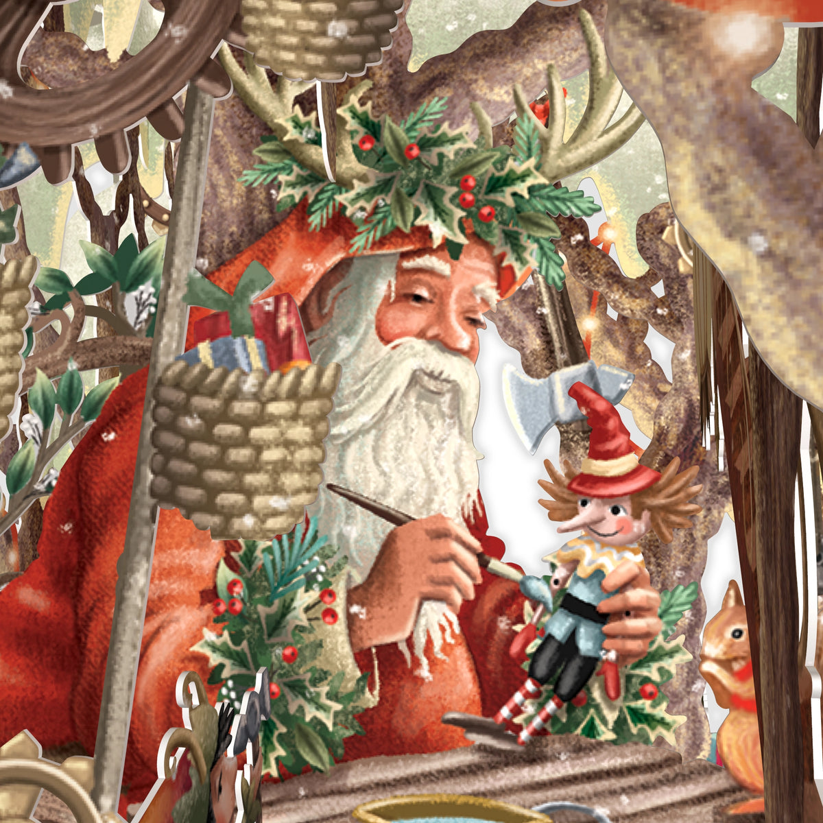 "Santa's Workshop" - 3D Pop Up Christmas Card