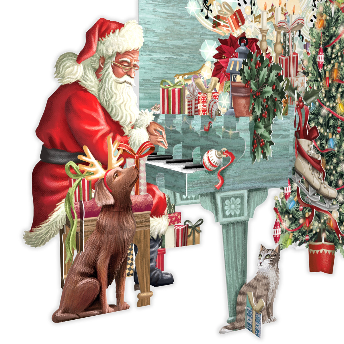 "Santa's Piano" - 3D Pop Up Christmas Card