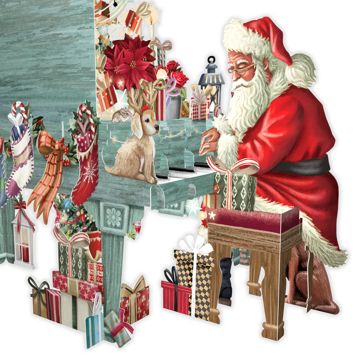 "Santa's Piano" - 3D Pop Up Christmas Card