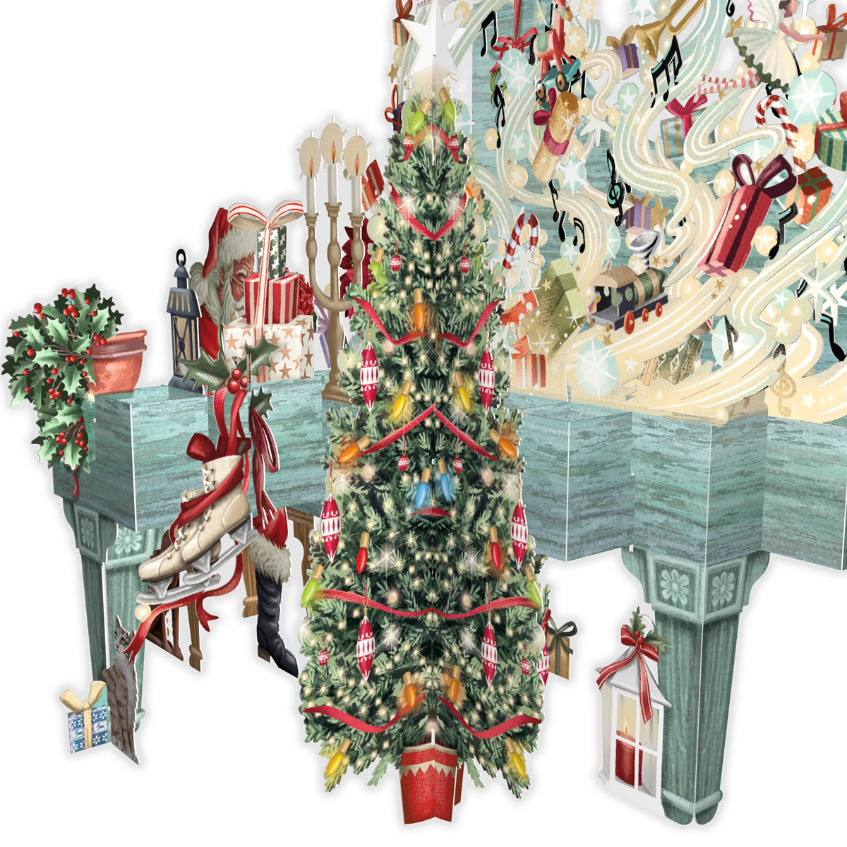 "Santa's Piano" - 3D Pop Up Christmas Card