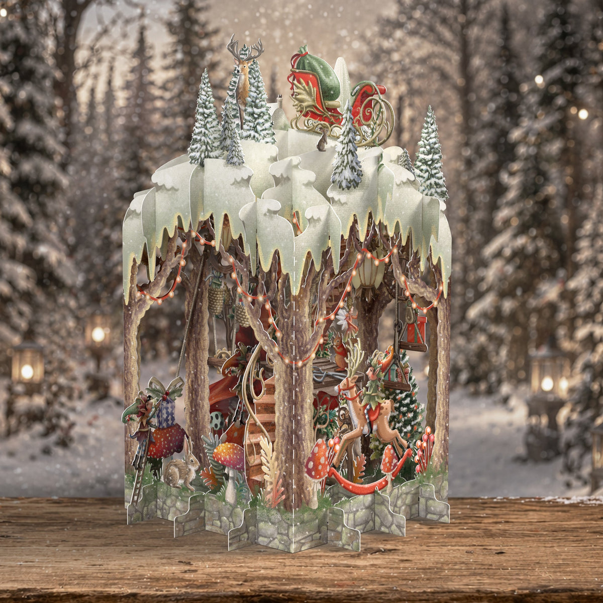 "Santa's Workshop" - 3D Pop Up Christmas Card