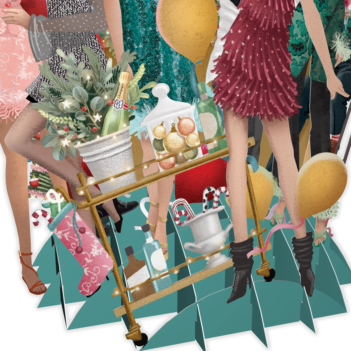 "Christmas Cocktails" - Top of the World Christmas Card