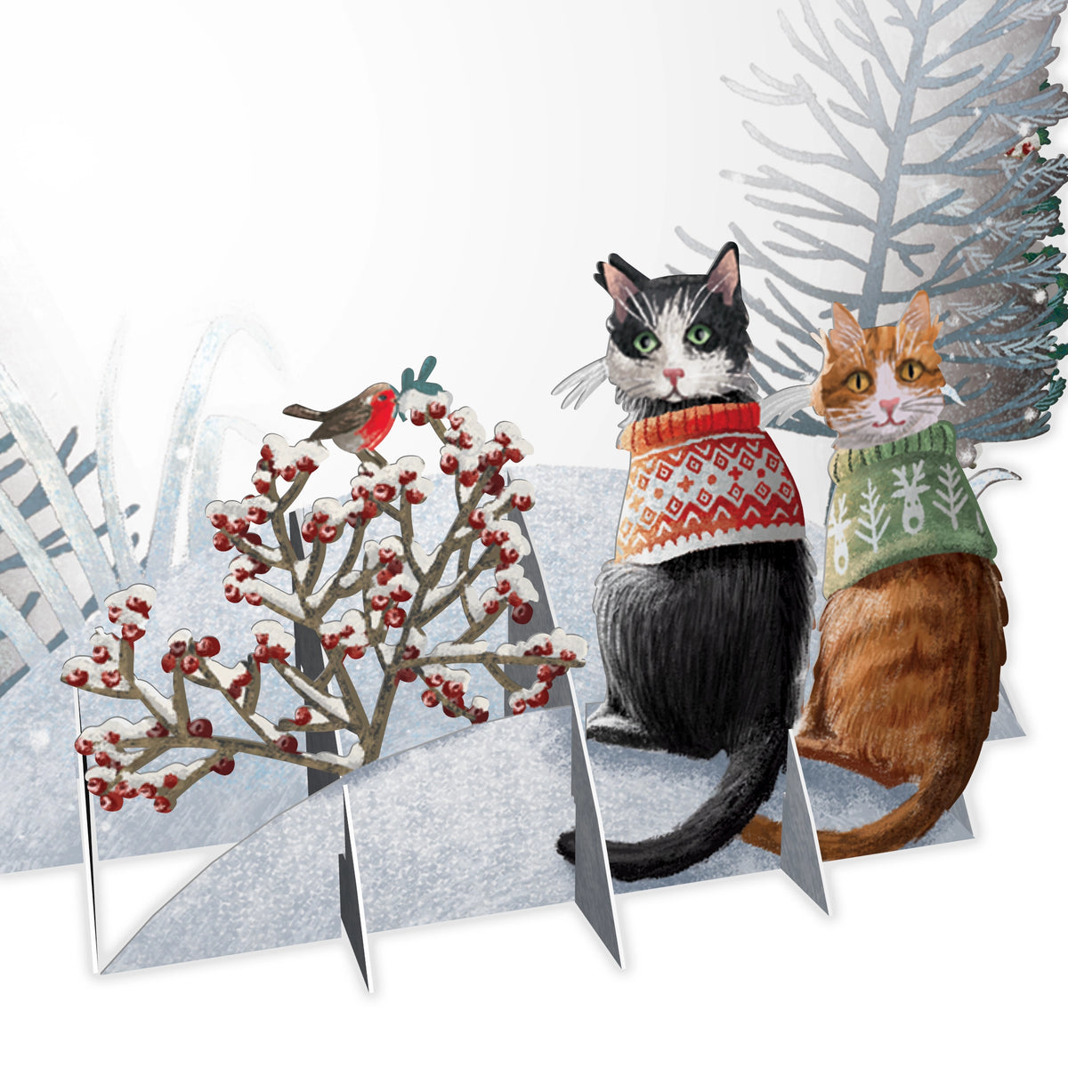"Cat's Christmas Tree" - Top of the World Christmas Card
